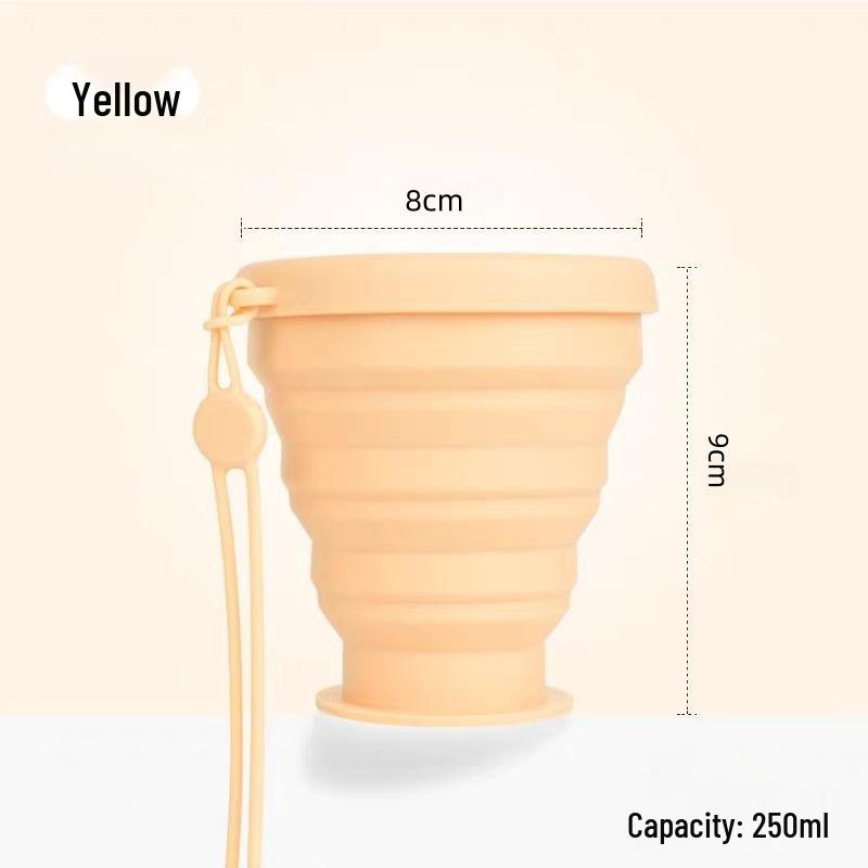 Portable Food Grade Silicone Foldable Cup for Travel, Camping, Mouthwash, & Coffee 250ml