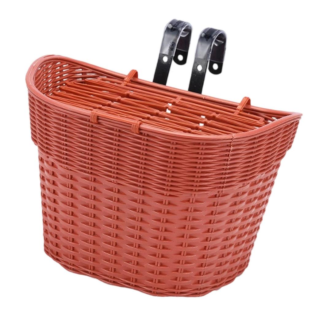 Kids Bike Basket Front Decoration Portable Handwoven Practical Children Bicycle Front Basket for Girls Boys Riding Street Parks