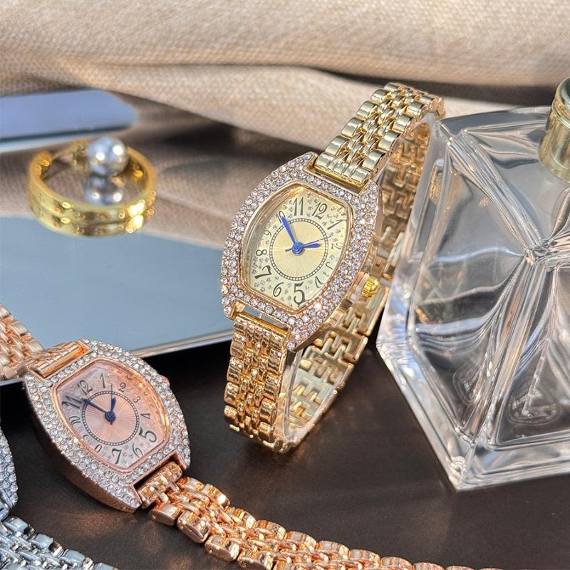 Rose Gold Alloy Strap Women's Watch Luxury Trendy Quartz Watches for Woman Suitable for Daily Clothing Matching Relojes De Mujer