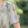 Elegant Mid-Length Chinese Style Qipao Dress for Mother's Wear - Slimming High-End Summer Attire for Middle-Aged and Older Women