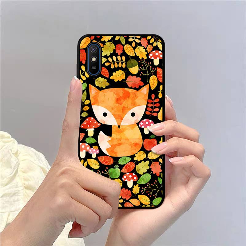 Cute Fox In Autumn Leaves Fores Phone Case For Redmi 9A 8A 7A 7A 7 6A 5A 5 Plus 4X S2 GO K20 K30 6 Note 8 9 Pro Cover