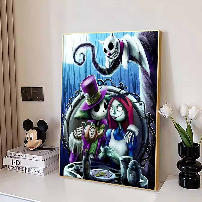 Disney Pittura con Diamanti The Nightmare Before Christmas Alice nel Paese delle Meraviglie Illustrazione Fai da Te Mosaico 5D Ricamo Hobby Regalo Decorazione per la Casa
