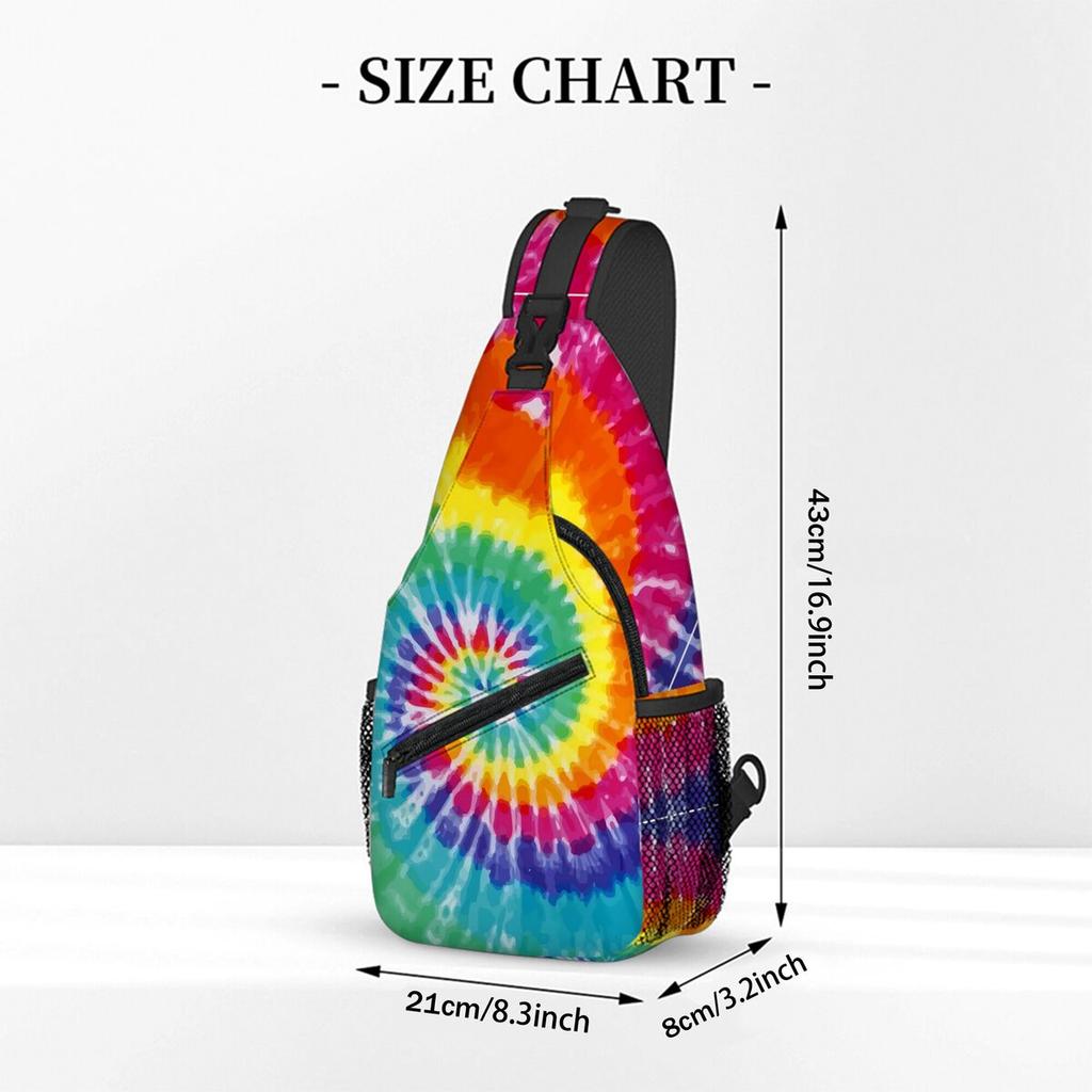 Tie-dye Print Small Chest Bag Men's and Women's Best Gift 2D Cartoon Large Capacity Outdoor Sports Leisure Fashion