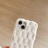 Cream-colored velvet phone case for iPhone 15, iPhone 16, and iPhone 17 Pro Max