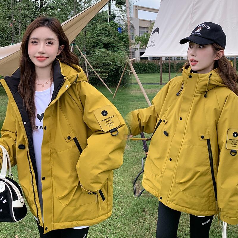 Women's 2XL Jacket Thickened Warm Outdoor Windbreaker Padded Jacket New Autumn and Winter Cotton Jacket Work Wear Cotton Clothes