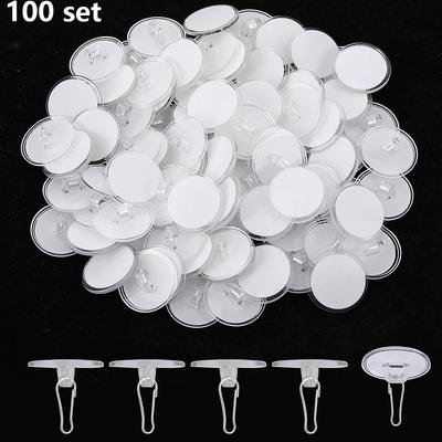 100pcs 2cm Self-Adhesive Ceiling Hooks No Drilling for Kitchen, Bathroom, Door