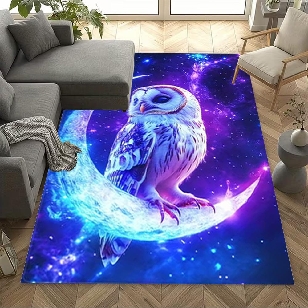 1pc Home Carpet wolf crescent moon non-slip design for bedroom living room office decor gift