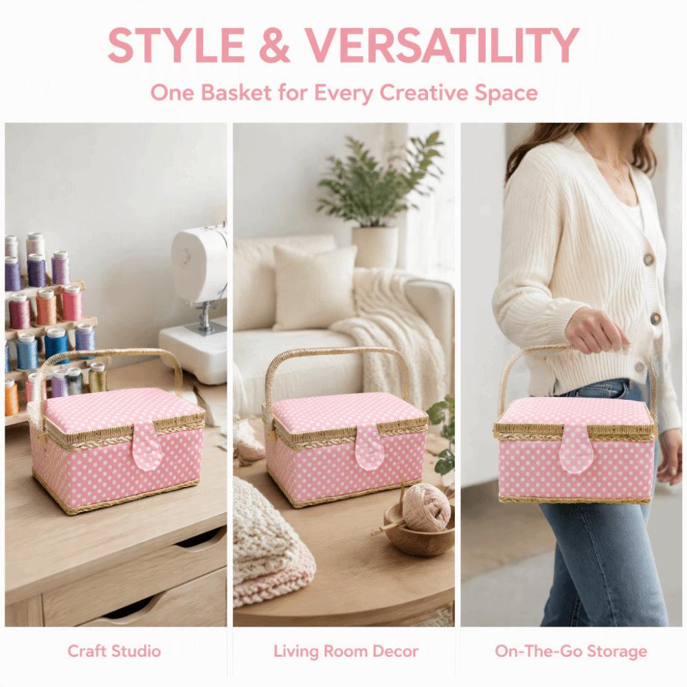 Inner Bag Large Capacity Sewing Box Detachable Tray DIY Sewing Kit For Craft Lovers
