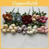 Faux Rose Flower Bundle With Velvet Material For Wedding Centerpieces And Event Decor
