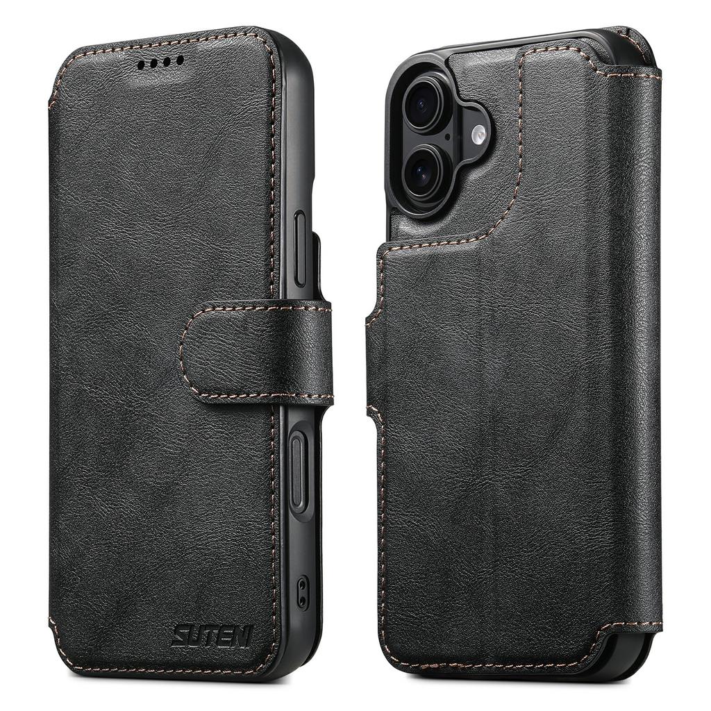 SUTENI Q-05 For iPhone 17 Wallet Case 2 in 1 Detachable Leather Flip Phone Cover with Stand