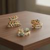 Banquet Metal Rings Leaf Luxury Ring Copper Opening Finger Ring  Women Party Favors