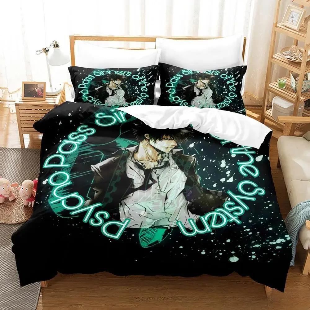 Nouvelle Parure de Lit Psycho Pass Simple Twin Full Queen King Size Parure de Lit Adulte Enfant Chambre Housse de Couette Ensembles Anime parure de lit Bed