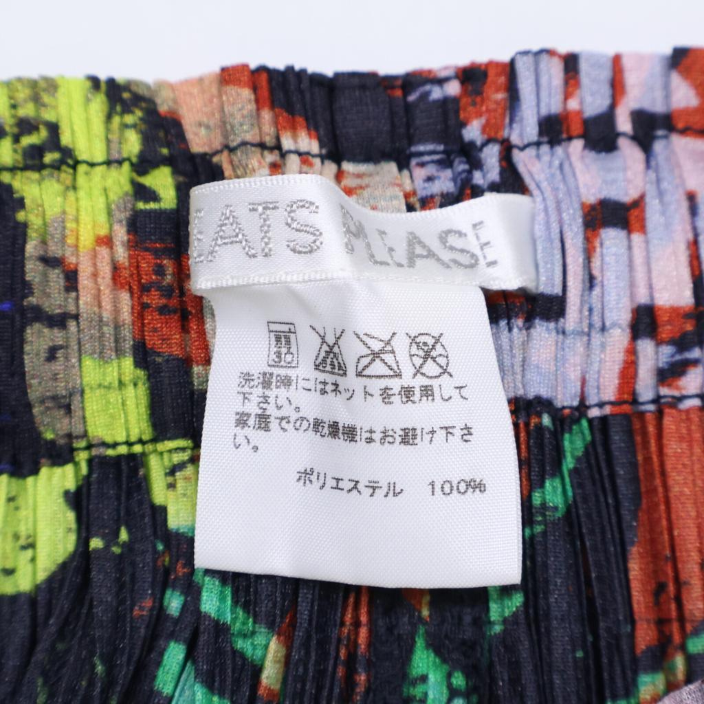 PLEATS PLEASE PP61-JF631 16Stainless Steel Multicolor Botanical Painting All-Over Print Pants Bottoms 3 multicolorUsed