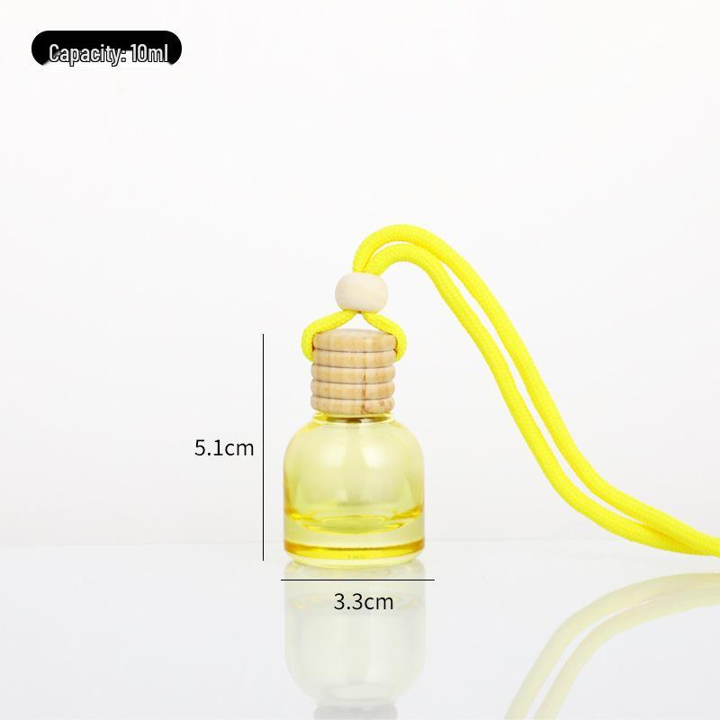 Transparent Refillable Car Air Freshener with Wooden Lid and Lanyard