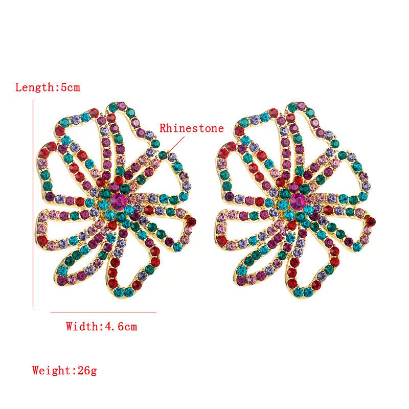 Women's Stud Earring Personality Exaggerate Alloy Large Rhinestone Versatile Temperament Earrings