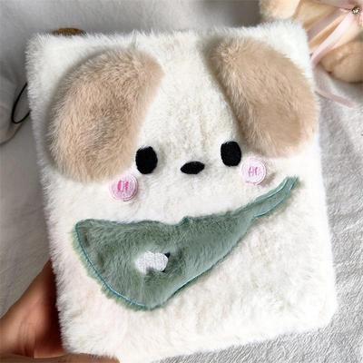 Bib Puppy Plush A6 Binder: Four-Grid Card Album for 3-inch & 5-inch Cards - Compact Storage Collection