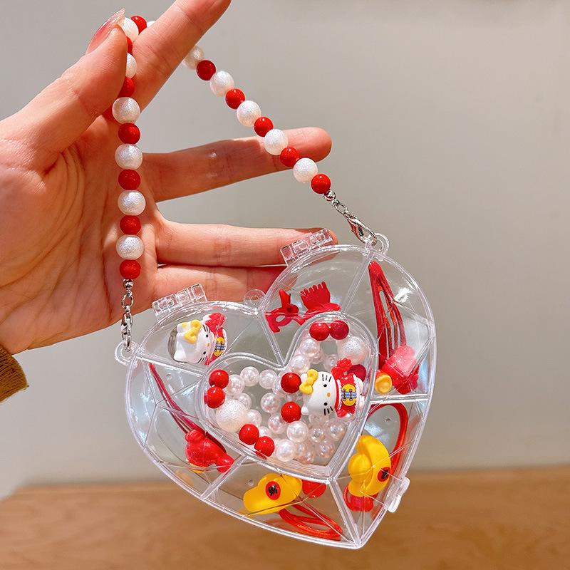 Children's Cute Cartoon Fruit Pendant Bracelet Set with Gift Box