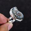 Sky Shade Ammonite Fossil Ring Handmade Ring Genuine Gemstone Jewelry 925 Sterling Silver Ring Adjustable Ring Wedding Gifts Statement Ring