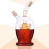 Twoinone Glass Pot Heatresistant Oil Transparent High Borosilicate Glass Sauce Vinegar Bottle Cork Lid Kitchen Seasoning Tool