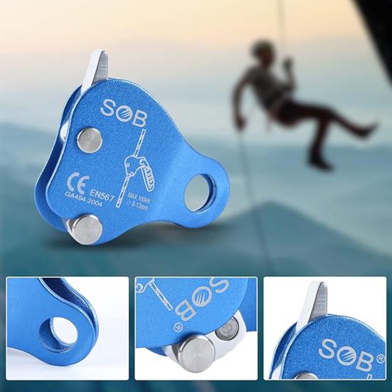 Fall Protection Self-locking Device Rope Clip Rustproof Corrosion Resistant High-Altitude Operation Mini Size Aluminum Magnesium Alloy Rope Clip