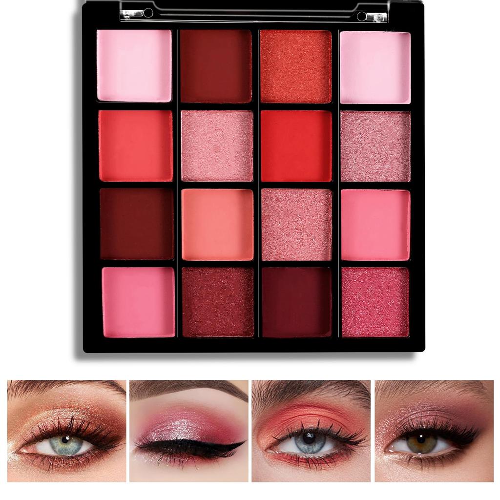 Boobeen Colorful Eyeshadow Palette Makeup 16 Matte and Glitter Bright Eyeshadow Easy To Create a Dramatic Glamorous Look - Colors, Eyeshadow, Palette,