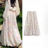 Women's Colorful Bloom Silhouette Skort - Summer Thin-Fabric Flowy Wide-Leg Pants with Floral Print - Casual Loose Fit