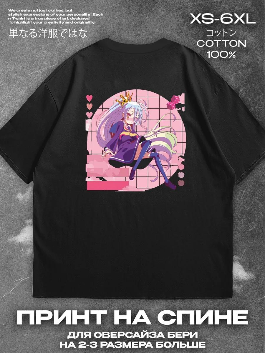 

Футболка No Game No Life принт на спине Мужская футболка Женские футболки с принтом букв Короткий рукав Футболка Повседневная Уличная Футболка Топ M