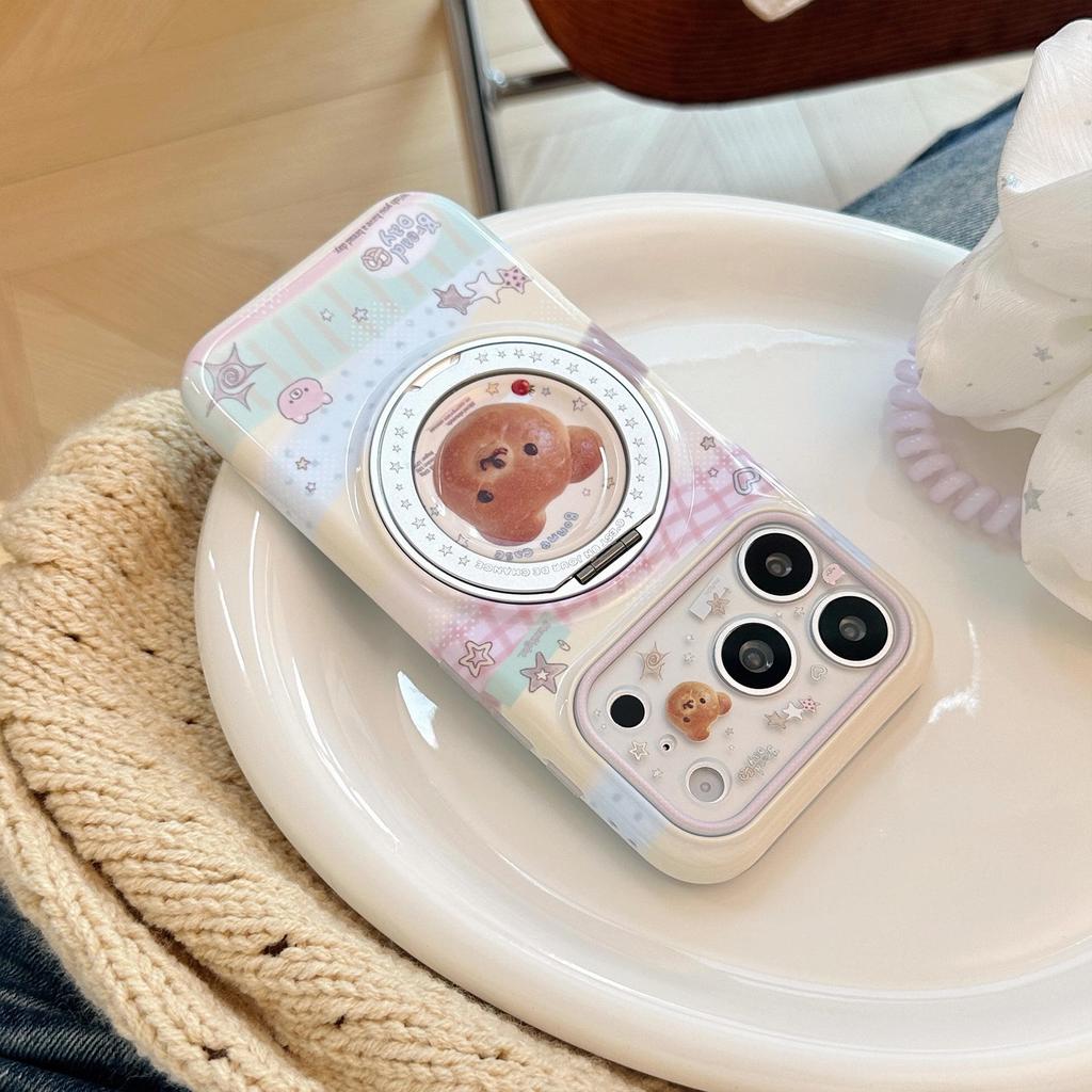 Cute Bear Magnetic Mount Phone Case for iPhone 16, iPhone 17, and iPhone 17 Pro Max