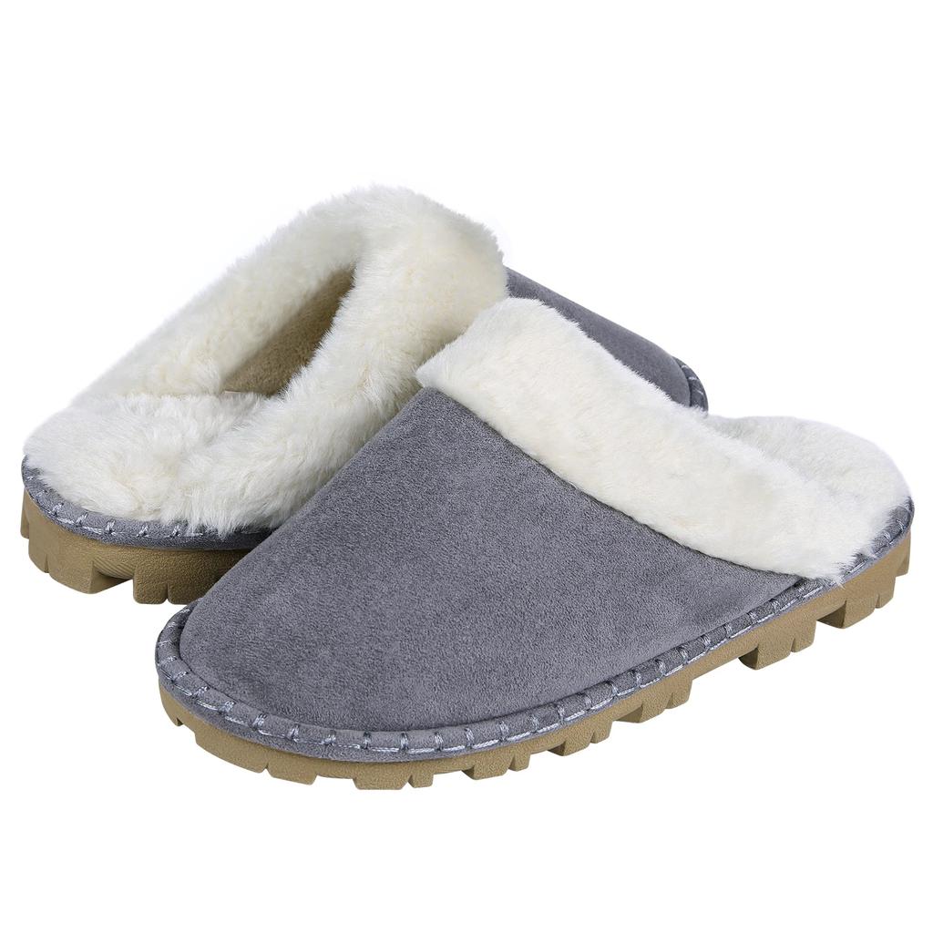Fashion Litfun Warm Cotton Slippers For Women Men Fluffy House Fur Slippers  Indoor Flats Slip-on Soft Slippers Couple House Mute Slides