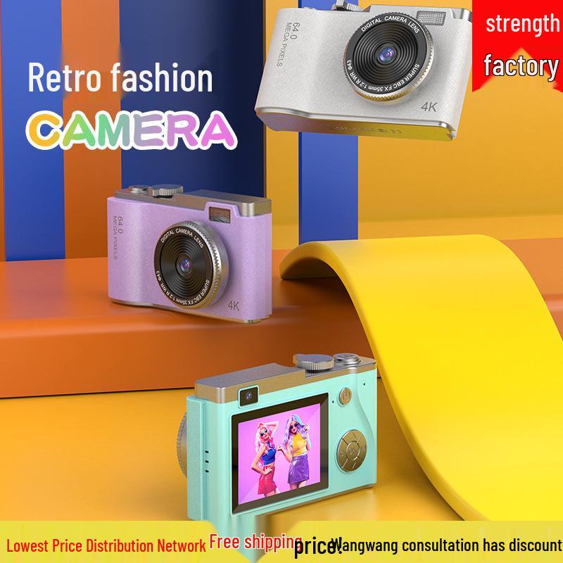 4K Retro CCD Portable Camera for Students - Children's Day Gift