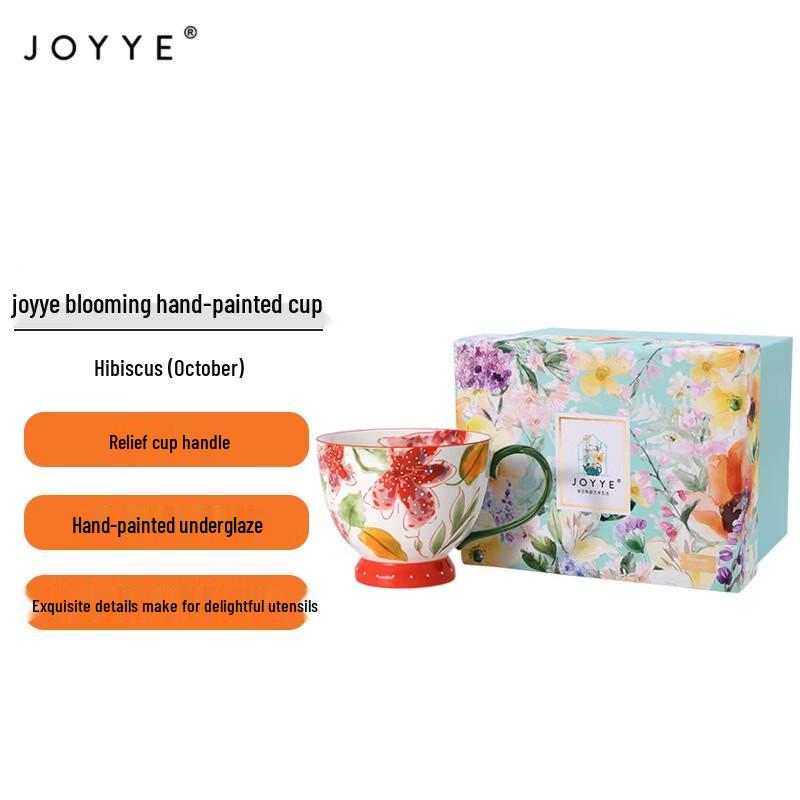 JOYYE Hand-painted Ceramic Floral Mug