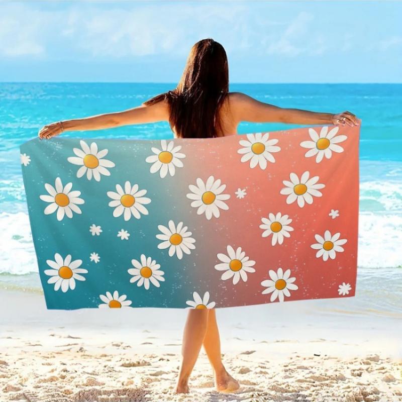 

One Piece of a Floral Beach Towel Featuring a Daisy Pattern, Soft Microfiber Fabric. This Unisex Oversized Towel Is Perfect for W40*H60(CM)