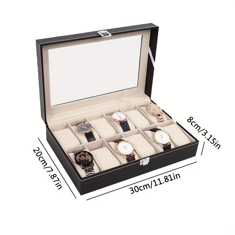 6-Slot And 12-Slot Watch Jewelry Boxes, Dustproof PU Leather Lining,Travel Watch Display Case, Watch Storage Box, Watch Showcase