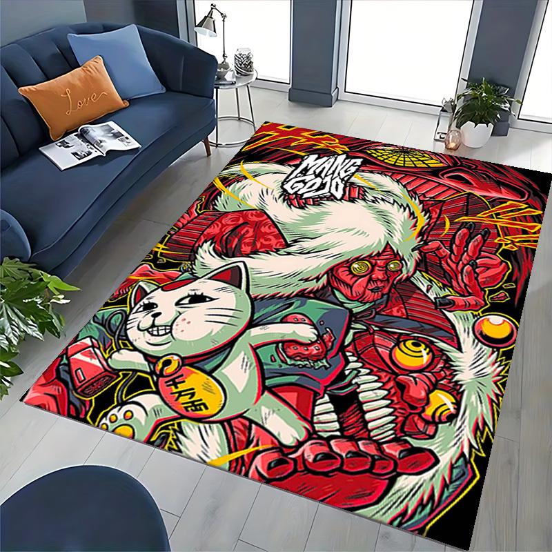 1pc Anime Cat and Demon Chair Mat - Mang God Office Rug with Cartoon Design, Suitable for Home Decor, Gaming Room, Seasonal Gift.U070