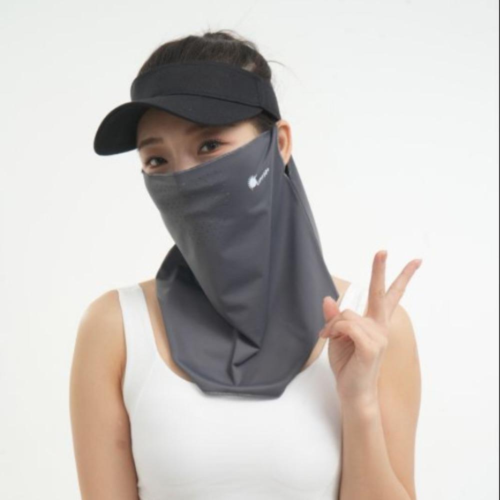 

Sunscreen mask women s summer ice silk breathable ultraviolet neck protection sunshade riding hanging ear face scarf face k Practical Use One Size темно-серого