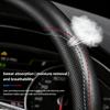 Auto Lenkradabdeckung Atmungsaktiv Leder Rutschfest Schutz für MINI JCW Cabrio Cooper Countryman Aceman Clubman Coupe F57