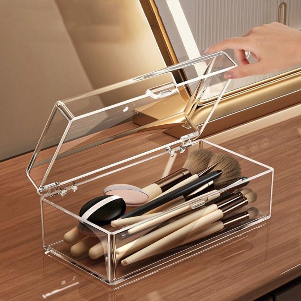 Klarer Make-up-Pinselhalter Kunststoff Kosmetik-Aufbewahrungsbox Haaraccessoires-Aufbewahrungsbox für das Badezimmer
