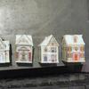 Holiday Village Spice House Set Mini Resin Christmas Gingerbread Houses Jars Festive Decor Kitchen Countertop Christmas Candle
