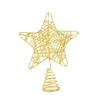 Třpytivá pěticípá hvězda na špičku vánočního stromku - Železná umělecká dekorace