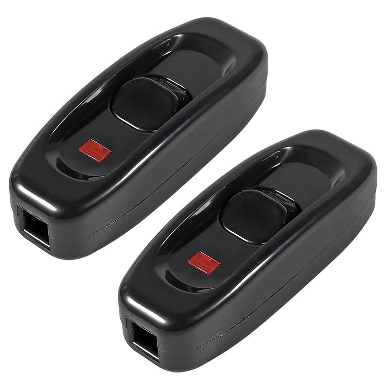 2pcs Inline Cord Switch, AC 250V 6A On-Off Lamp Control Appliance Switch for Bedroom Table Lamp Desk LED Lights(White)