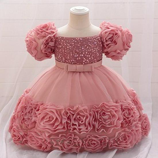 Pailletten Tüll Blumenmädchenkleid für Hochzeiten & Geburtstage - Baby Prinzessinnen Outfit
