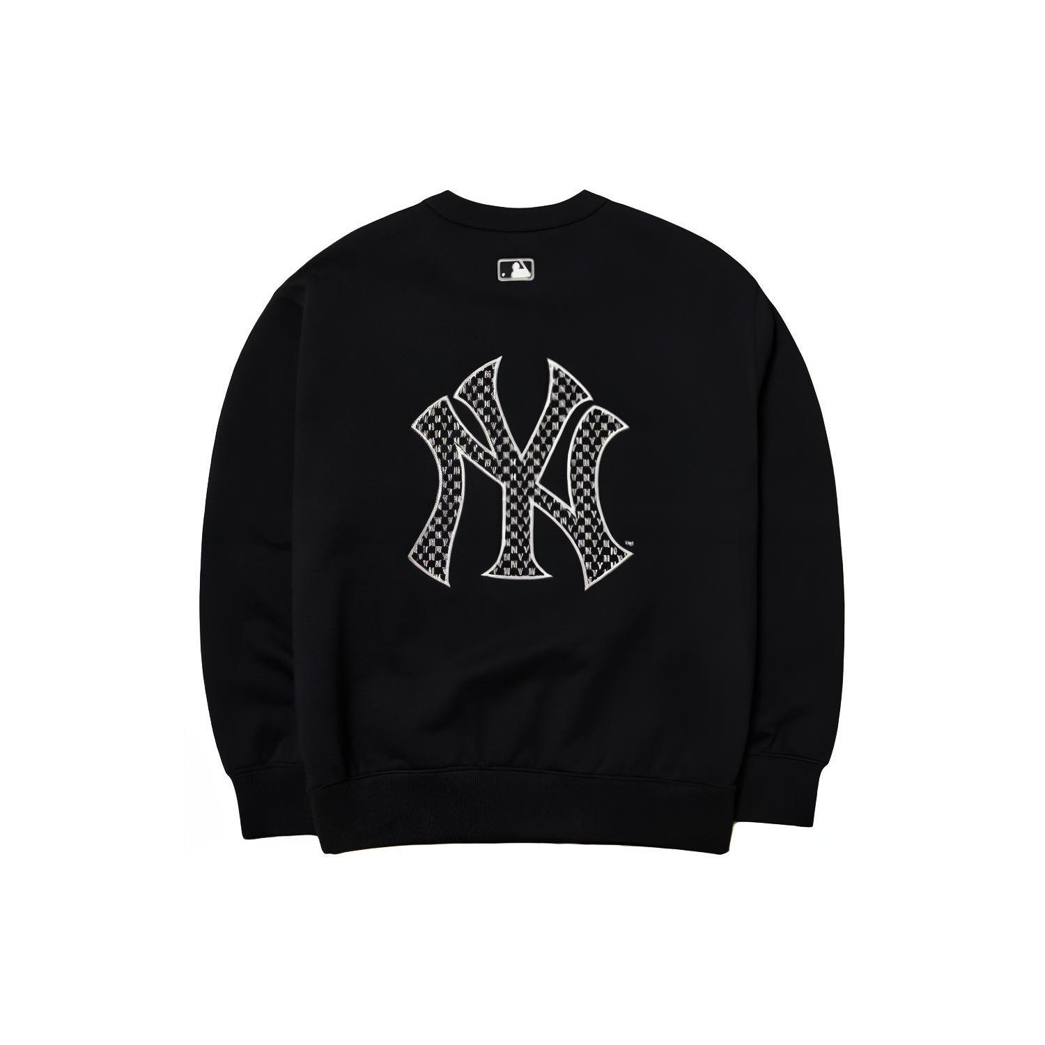 MLB Old Flower Sweatshirts Unisex Black Crew Neck Moderate Regular 3AMTM0121-50BKS S