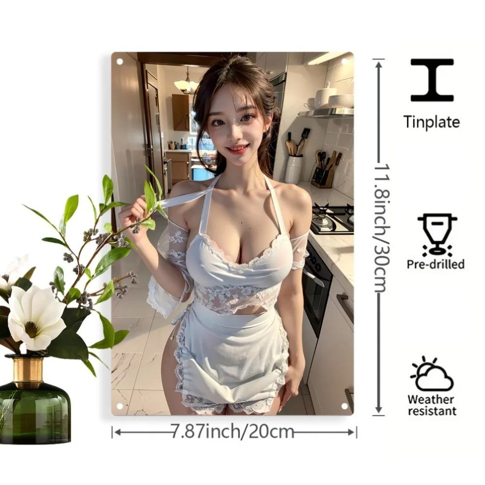 

Vintage Metal Tin Sign Wall Art Weatherproof Plaque Kitchen Garden Decor 20x30cm білий