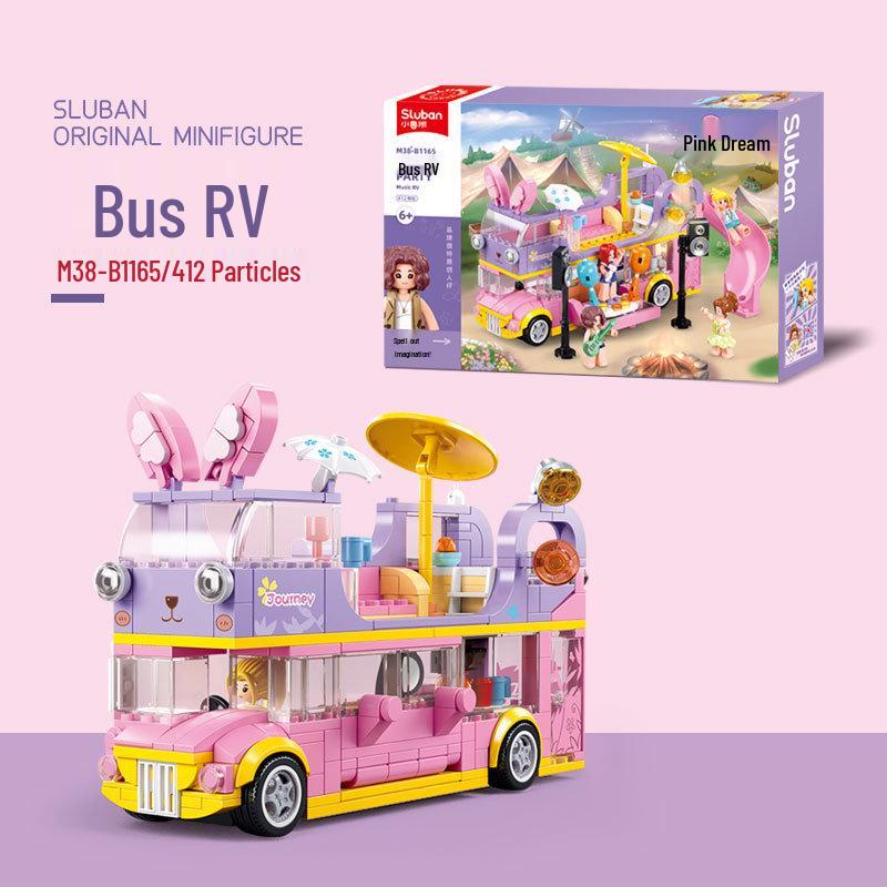 Little Luban Creative Building Blocks: Rabbit Bus, Holiday Airplane, Party Yacht