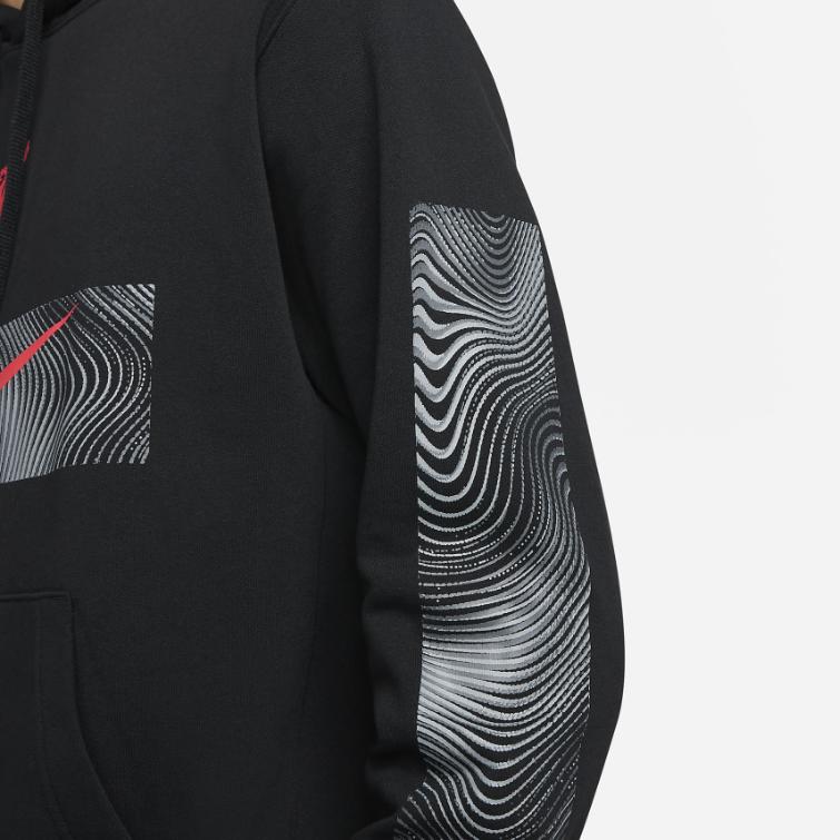 Nike Logo Hooded Drawstring Long Sleeve Sweatshirt Men sweatshirt Black DN3119-010