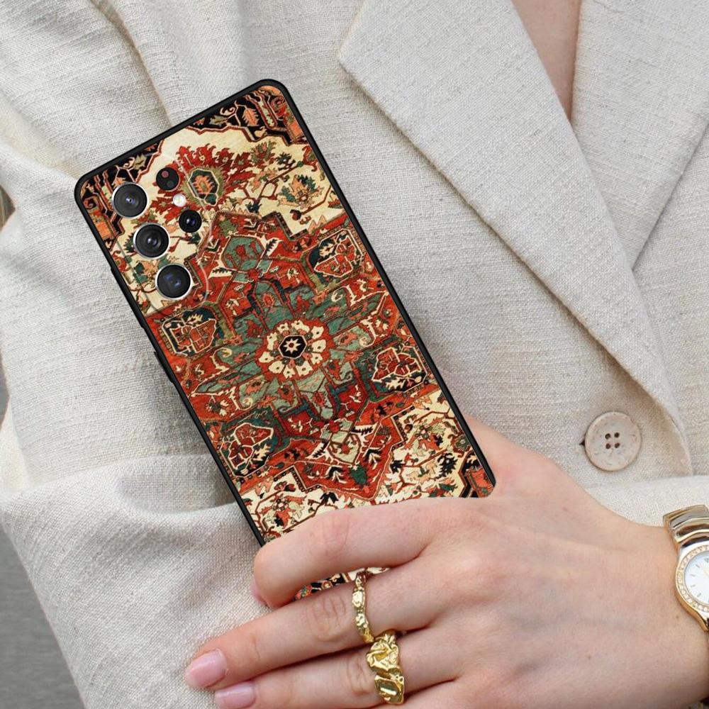 Persian Carpet Floral Pattern Cell Phone Case for Samsung Galaxy S26 Ultra S25 S24 S23 S22 S21 S20 Note10 Cover