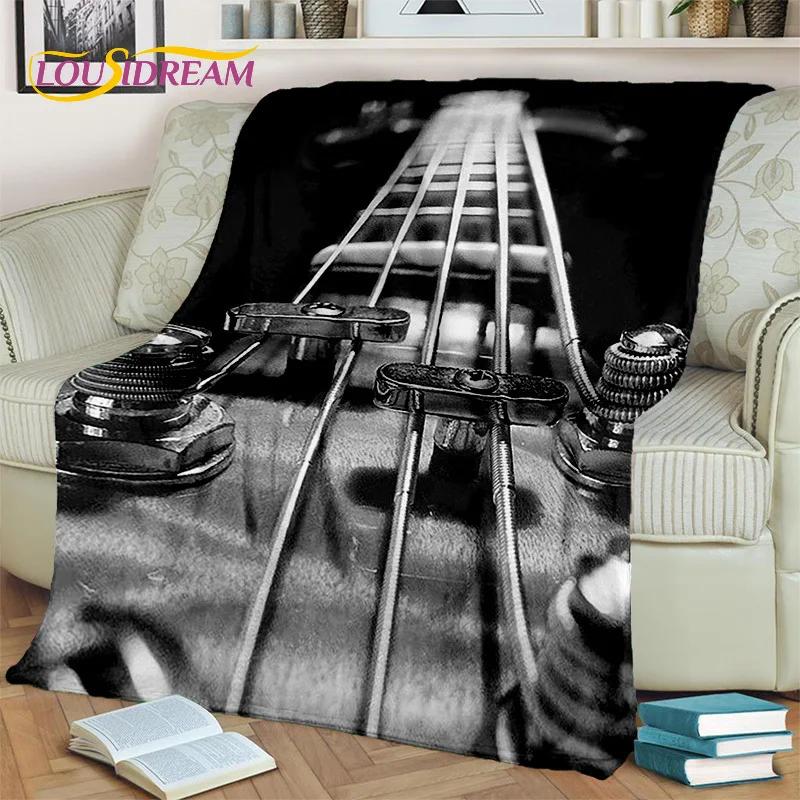 Cobertor de Guitarra Elétrica Baixo Guitarra Clássica, Manta para Casa Quarto Cama Sofá Piquenique Escritório Caminhadas Lazer Cobertura para Sesta Infantil