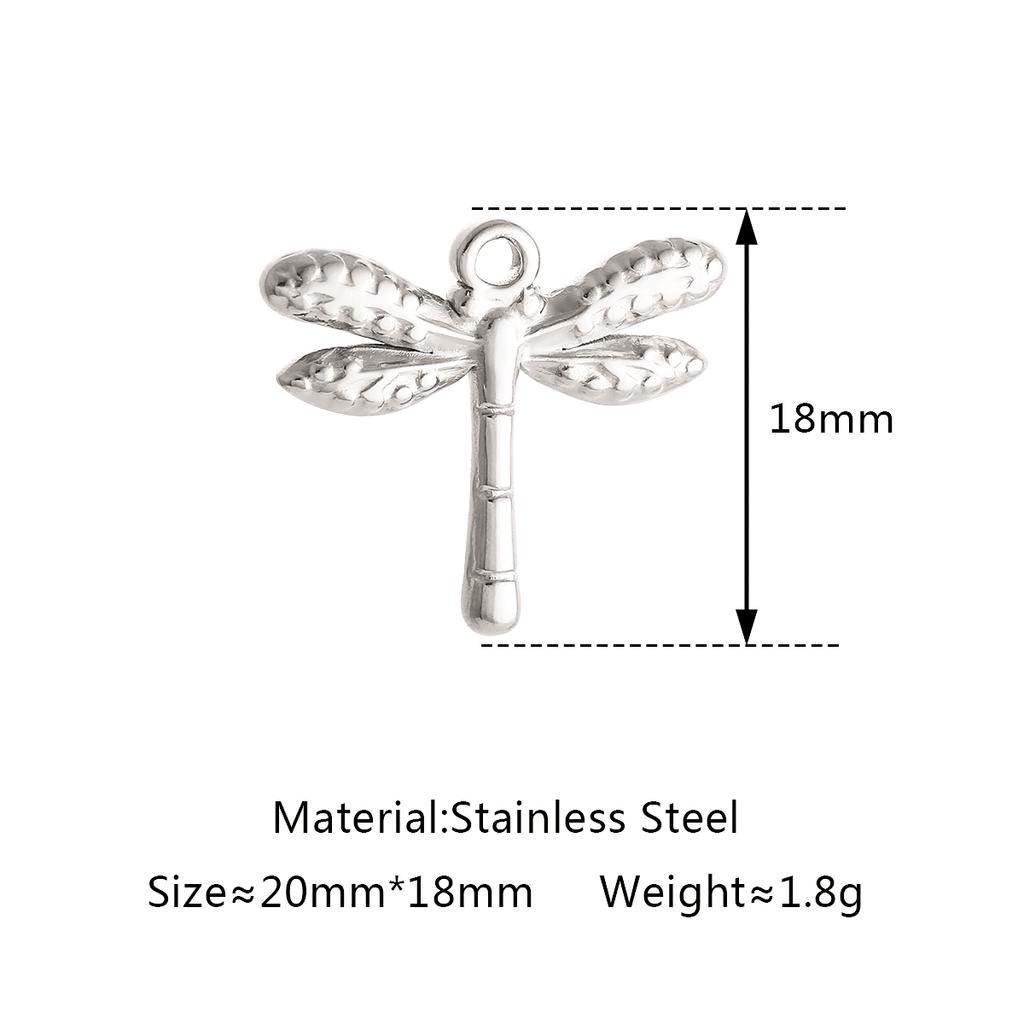 3Pcs Rose Flower/Daisy/Clover/Bee/Butterfly Charms Stainless Steel Pendant DIY Necklace Bracelet Earring Jewelry Making Finding