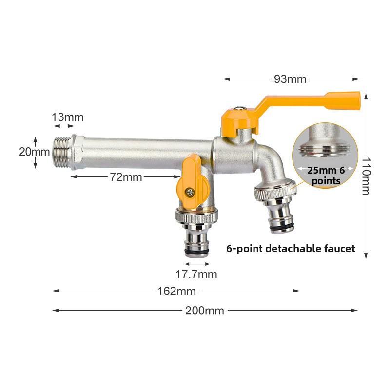 1/2'' Brass Tap Faucet Adapter IBC Water Tank Connector 2-Way 1-Way Garden Hose Joint Irrigation Replacement Fitting Ball Valve