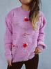 Solid color handmade pearl Christmas three-dimensional decoration plush New Year sweater Christmas sweater 3612 EMA